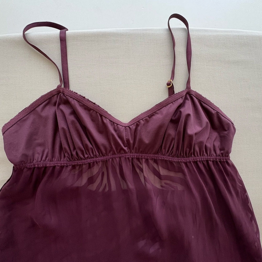 Victoria’s Secret Very Sexy Burnout Velvet Babydoll Camisole M Purple Silk Blend - Picture 7 of 14